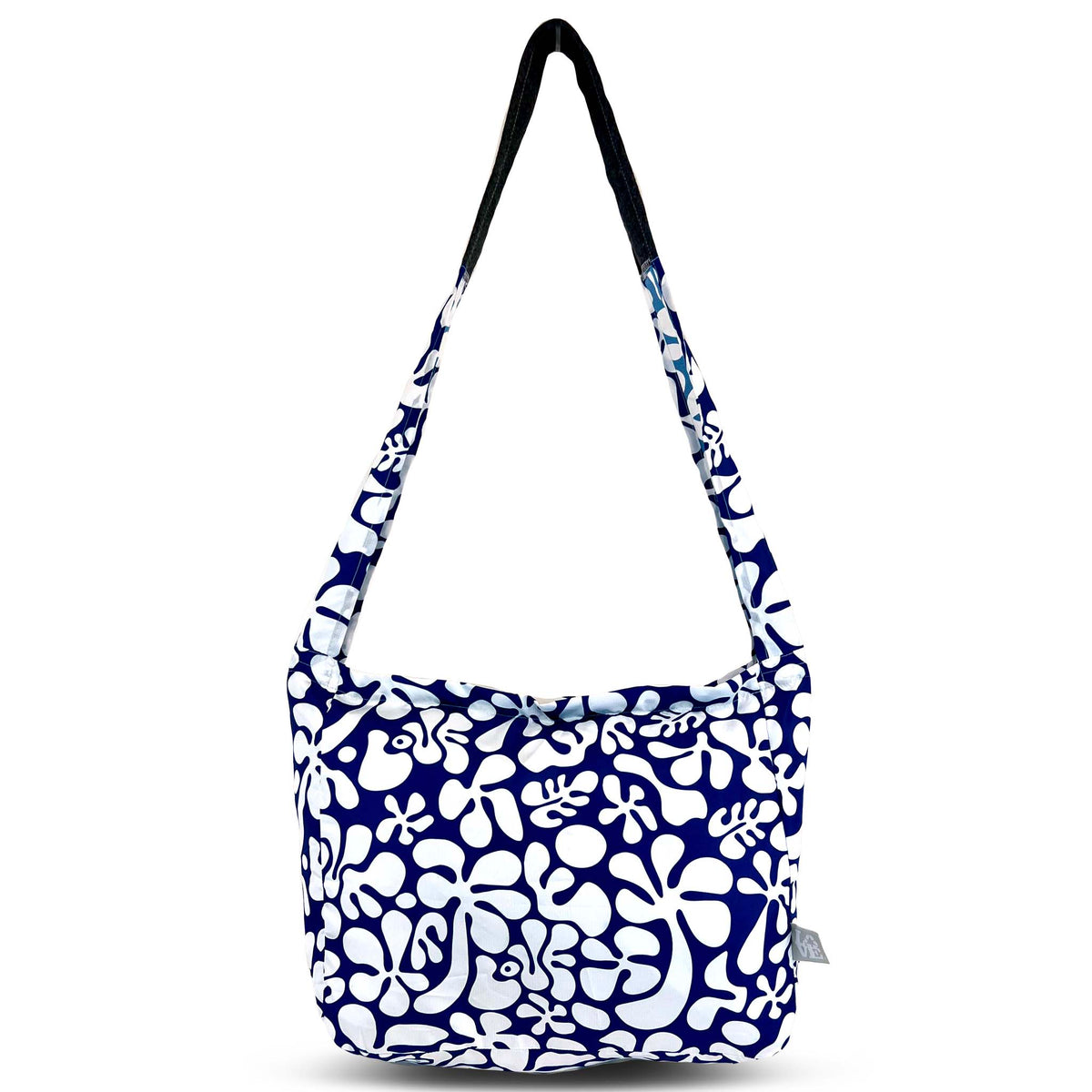 Crossbody Stash It Tote Bag -  Groovy LOVE Navy (with extra long strap)