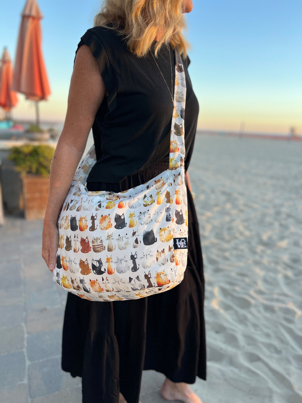 Crossbody Stash It Tote Bag  -  Cat's Meow