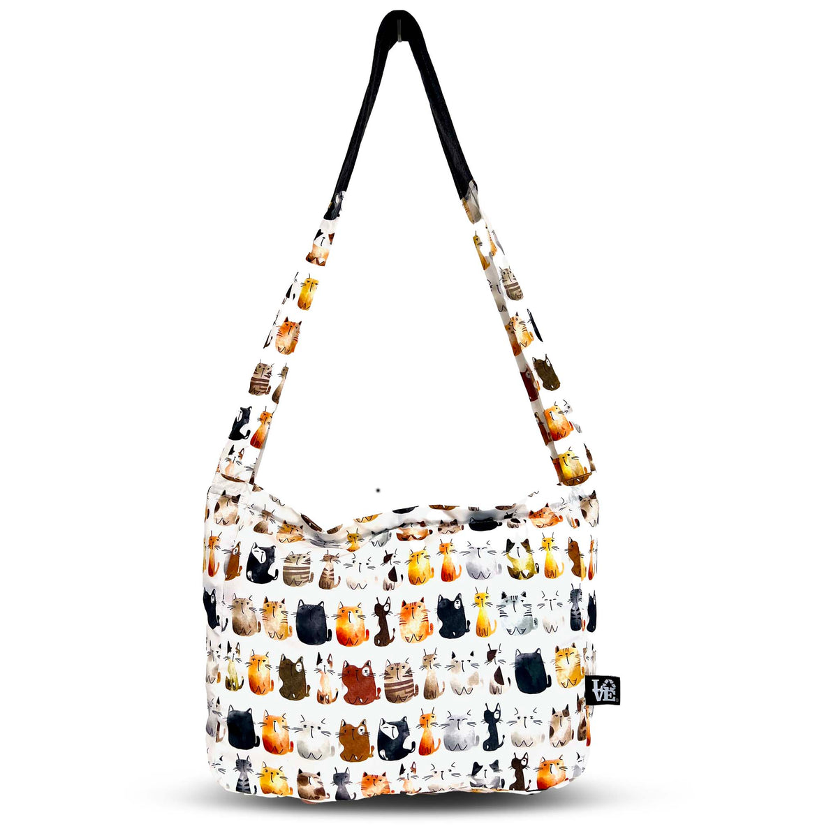 Crossbody Stash It Tote Bag  -  Cat&#39;s Meow (with extra long strap)