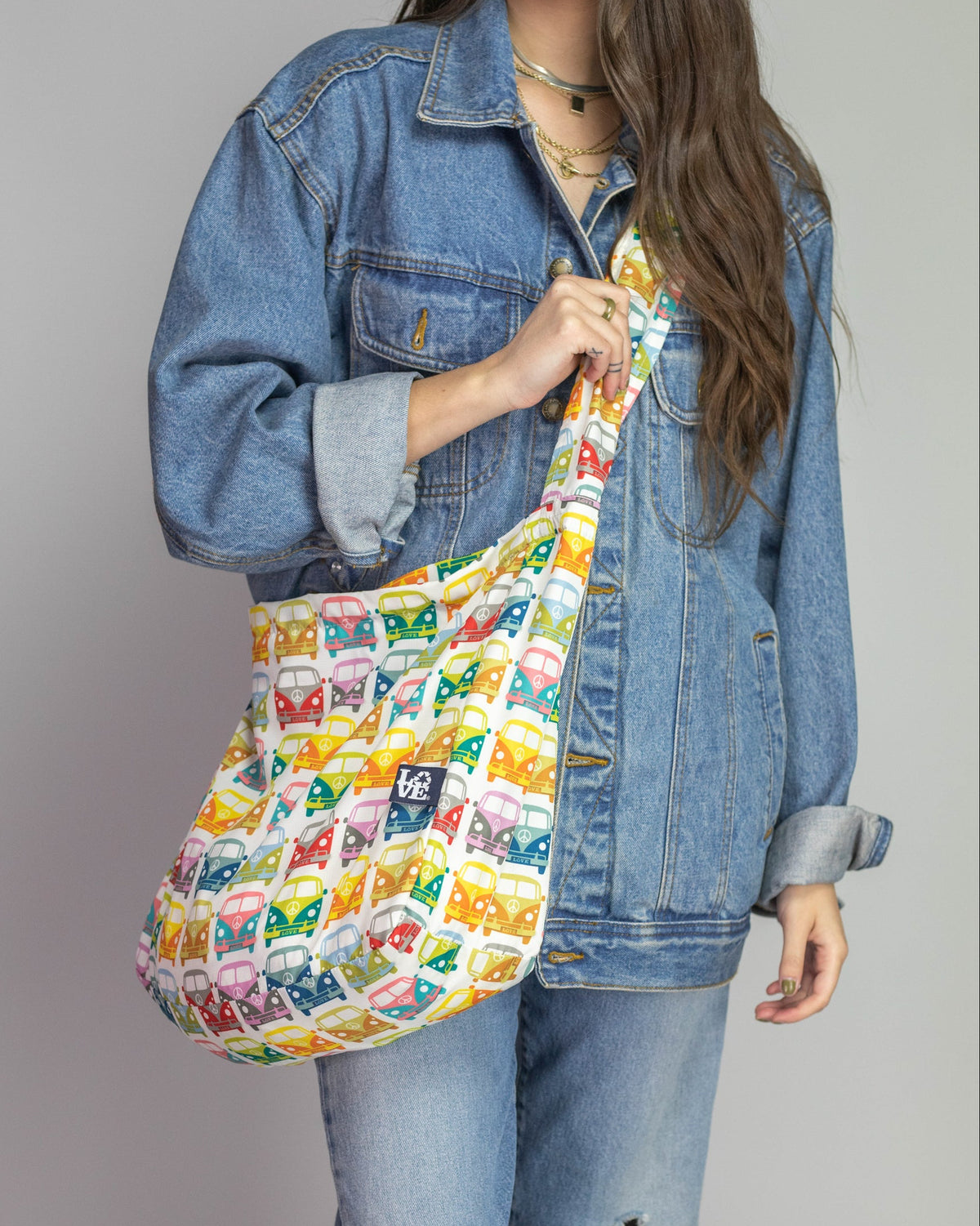 Crossbody Stash It Tote Bag - Love Bus