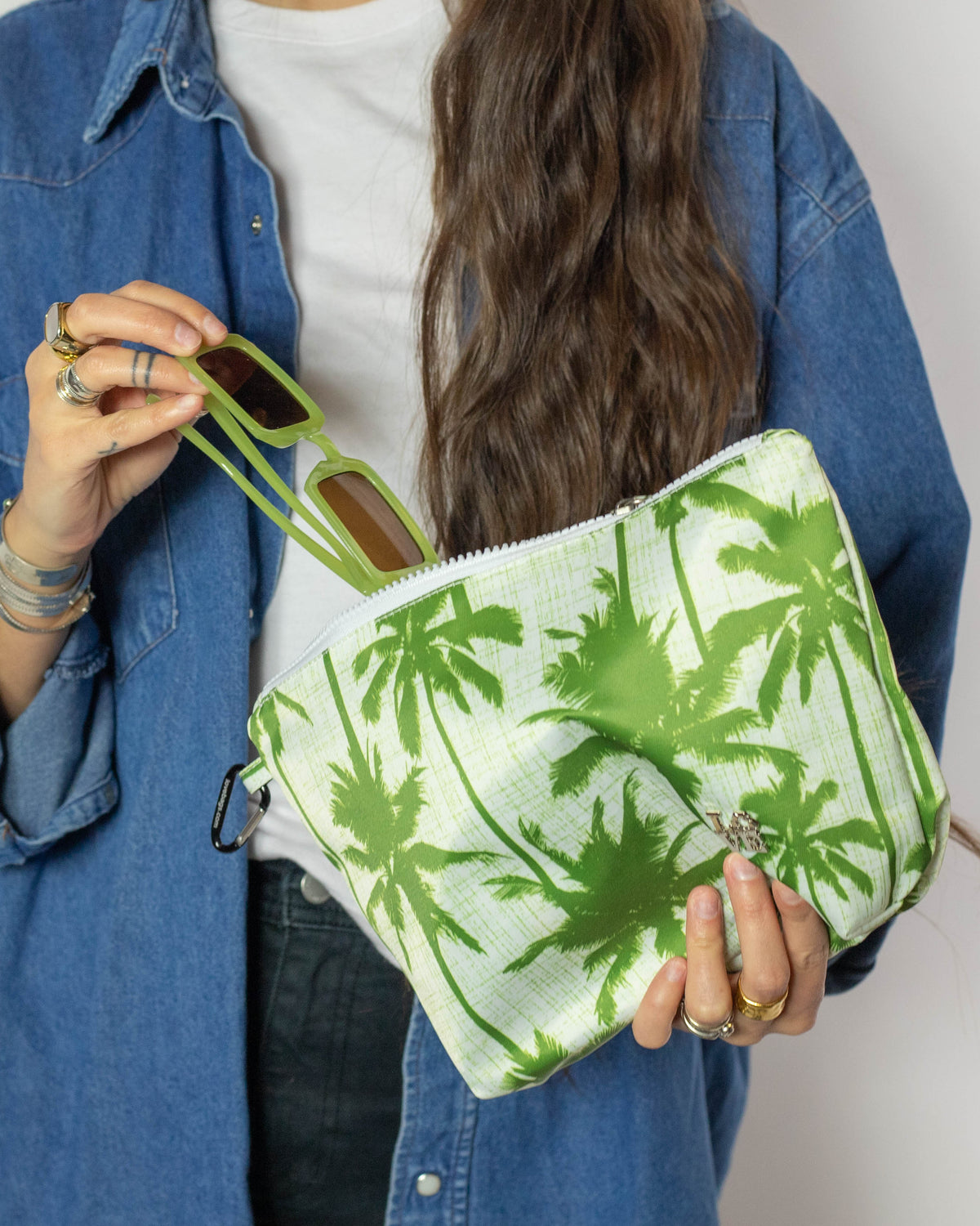 POOL PARTY Water Resistant Pouch — Sunset Palms