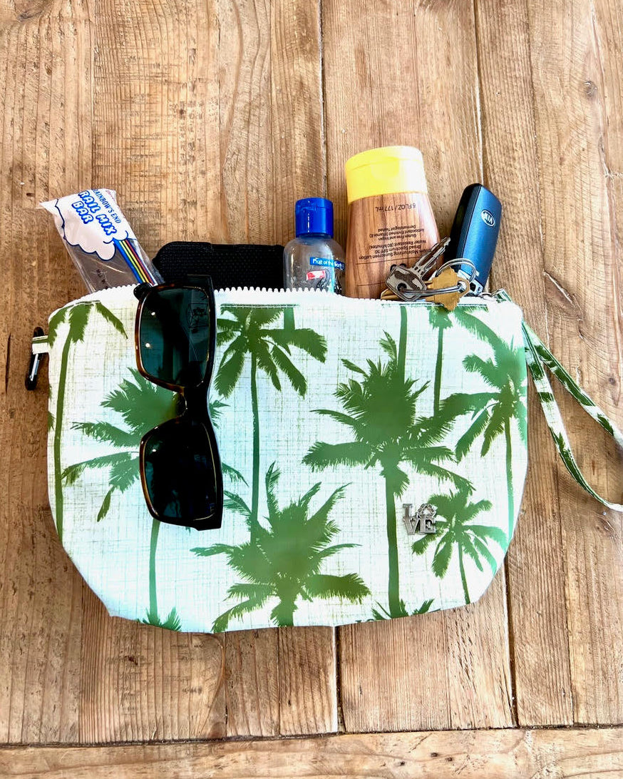POOL PARTY Water Resistant Pouch — Sunset Palms