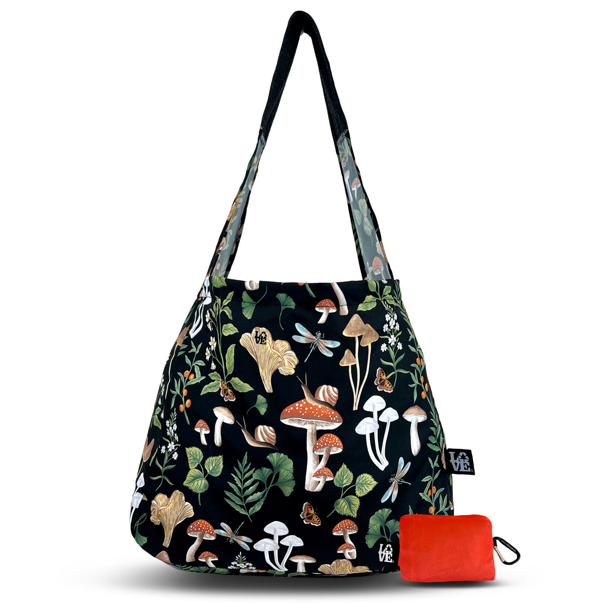 Stash It Tote Bag - Shroom Garden Black