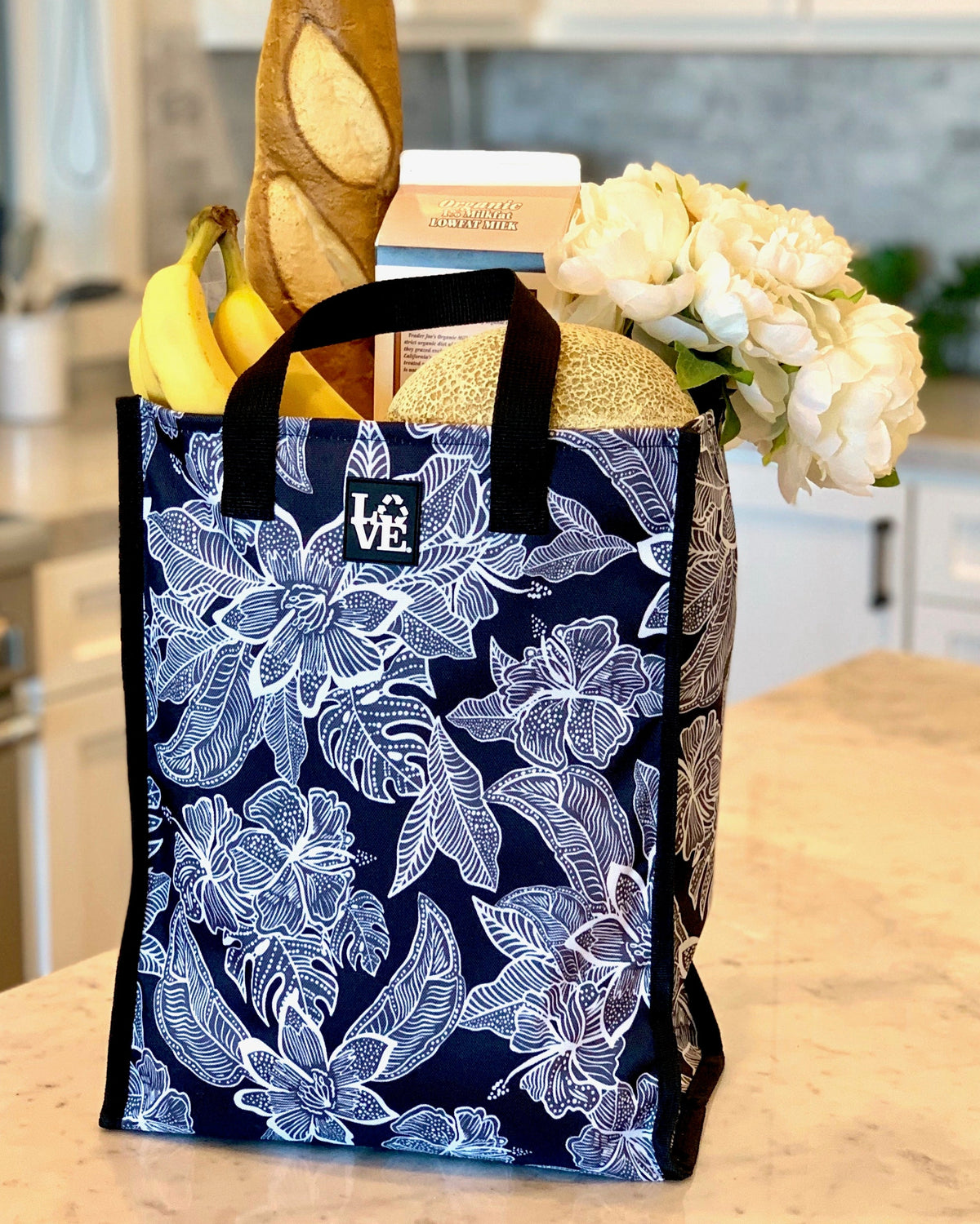LOVE Sack Grocery Bag — Dark Tropics