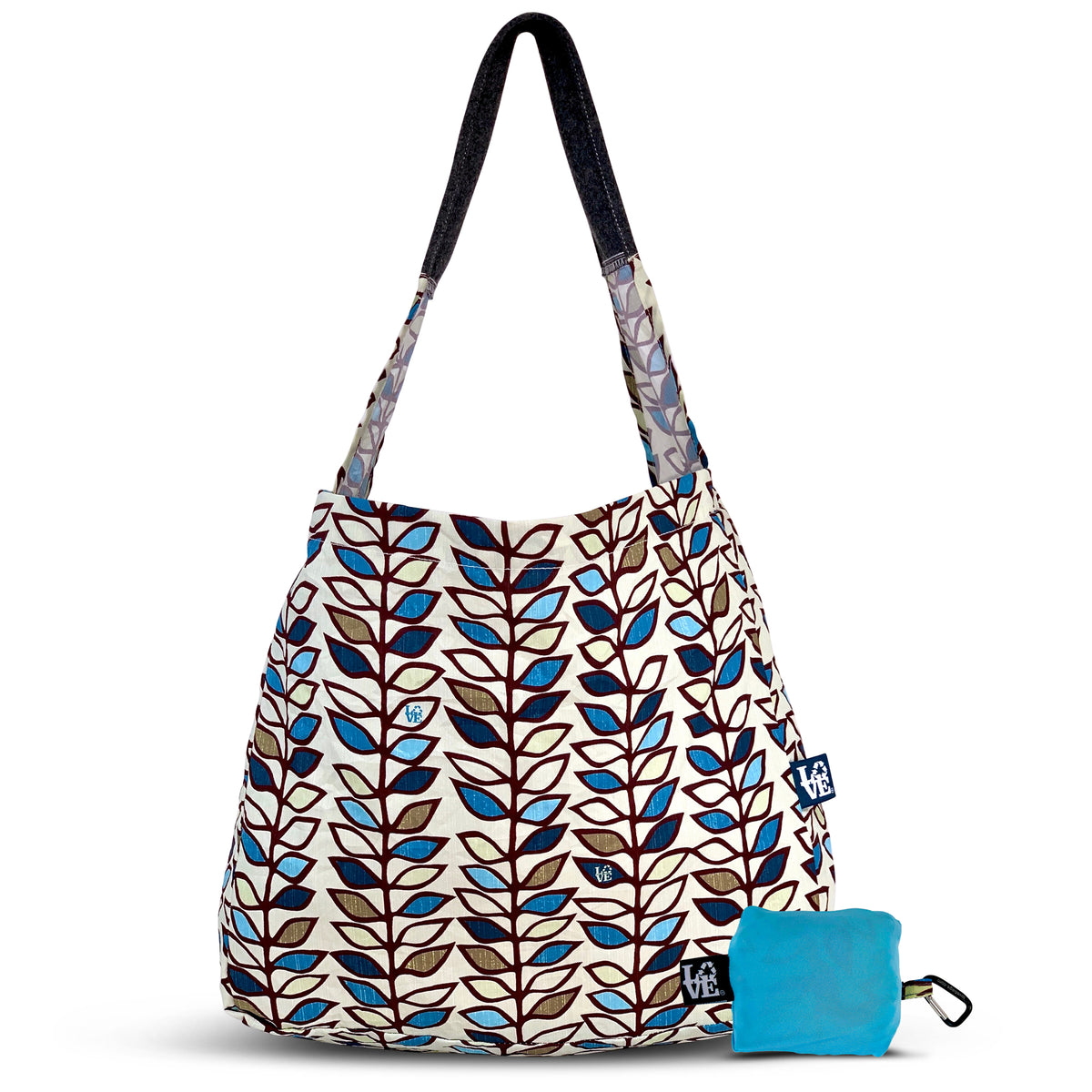 Stash It Tote Bag - Blue Leaf