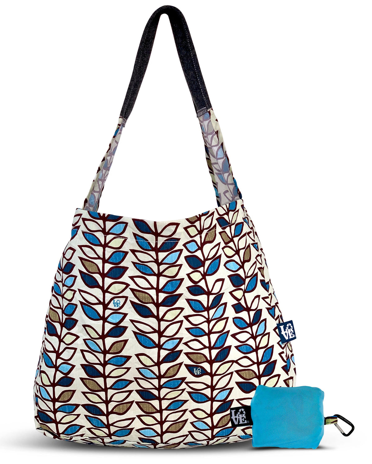 Stash It Tote Bag - Blue Leaf