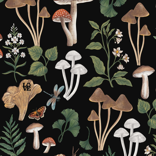 Shroom Garden Black print