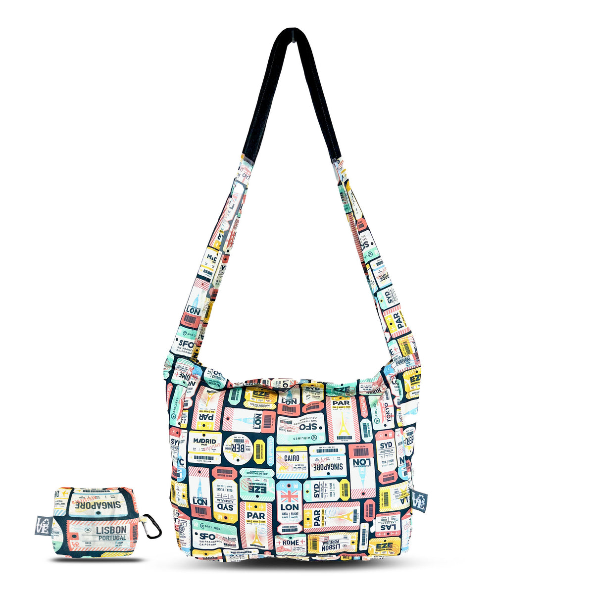 Crossbody Stash It Tote Bag -  Passport (with extra long strap)