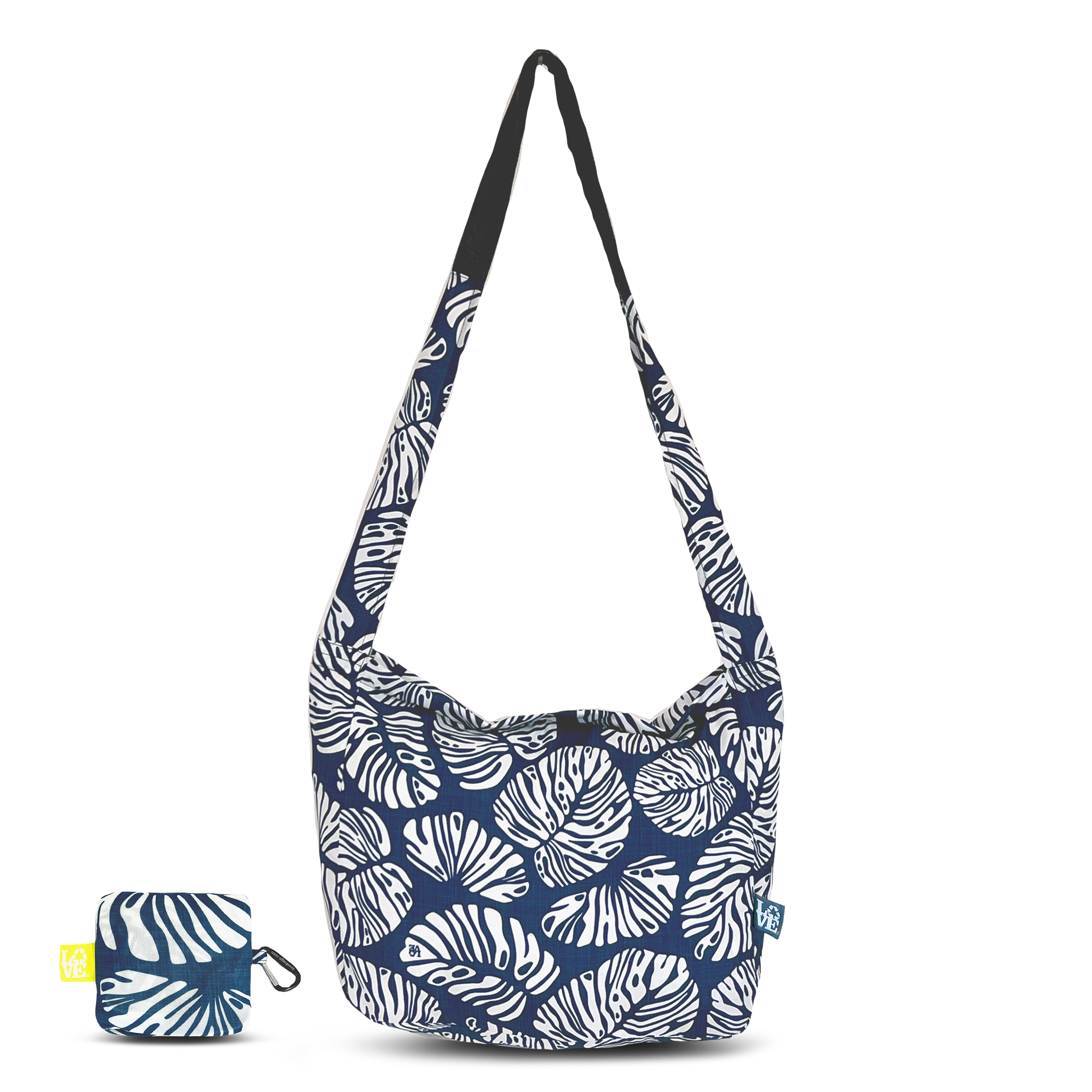 Crossbody Stash It Tote Bag Turtle Bay with extra long strap LOVE Reusable Bags