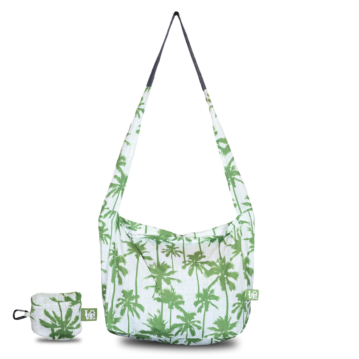 Crossbody Stash It Tote Bag - Sunset Palms (with extra long strap)