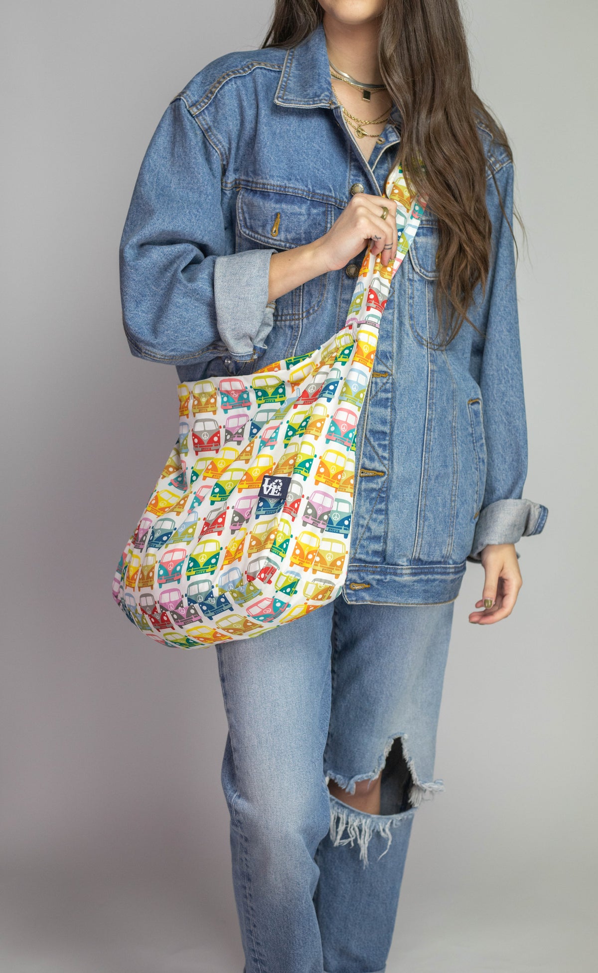 Crossbody Stash It Tote Bag  -  Love Bus