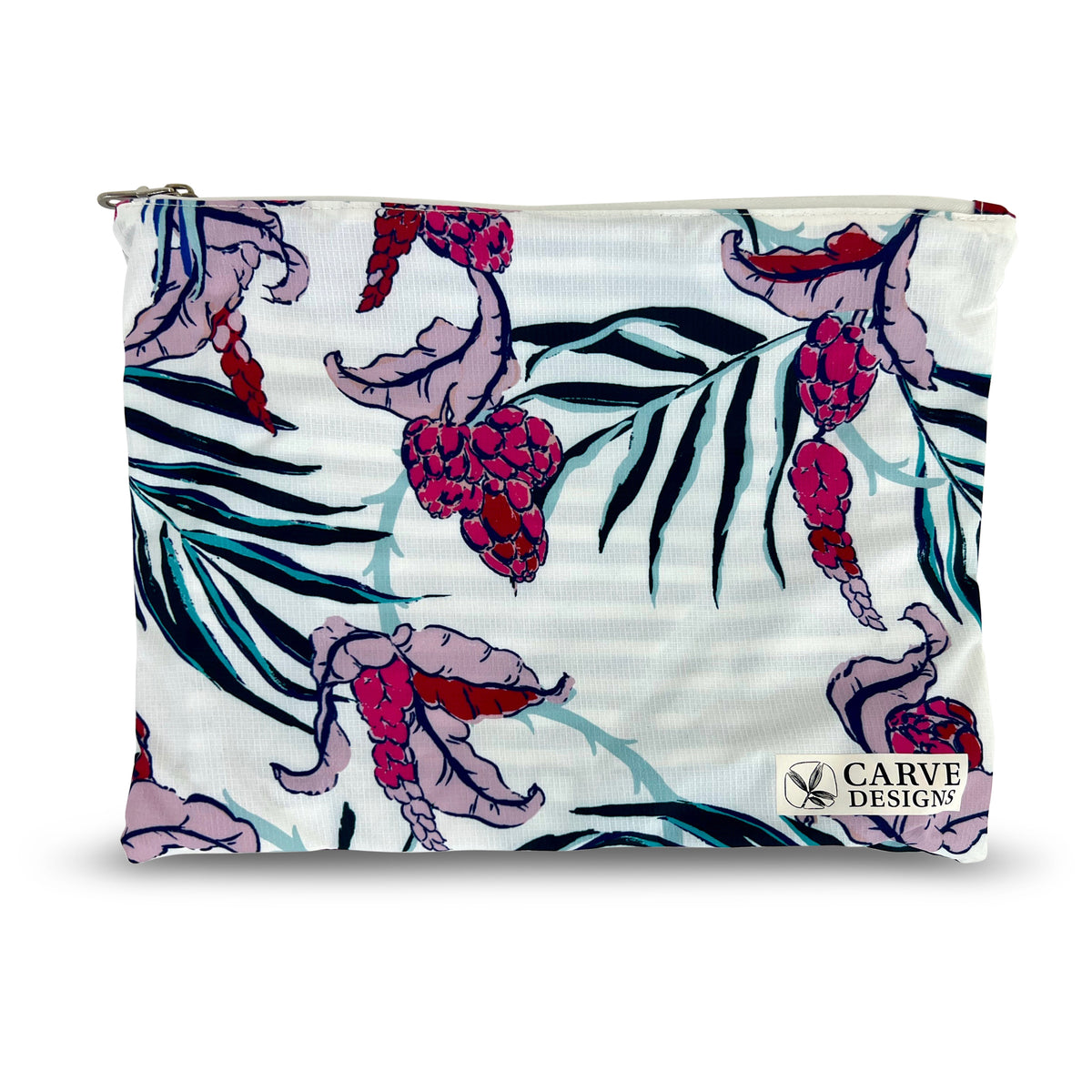 CARVE Wet Kiss Reversible Pouch - NAVY STRIPE/BOTANICAL